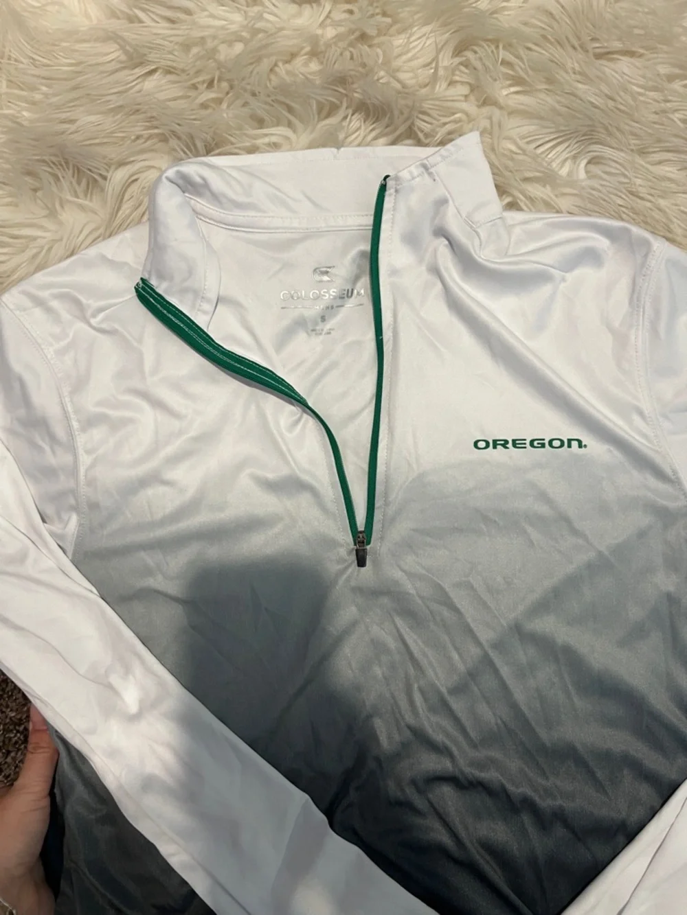 Colosseum Oregon White to Black Ombre Lightweight Quarter-Zip